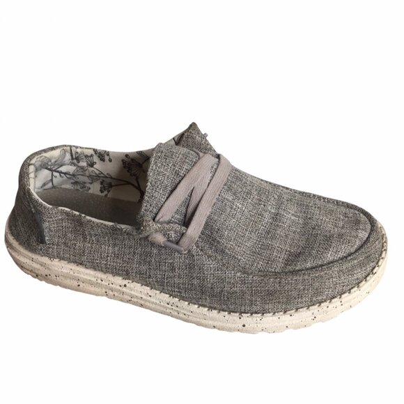 Hey Dude Wendy Shoes Womens Size 8 Gray Chambray Slip On Loafers SKU 121533901 - Picture 2 of 12
